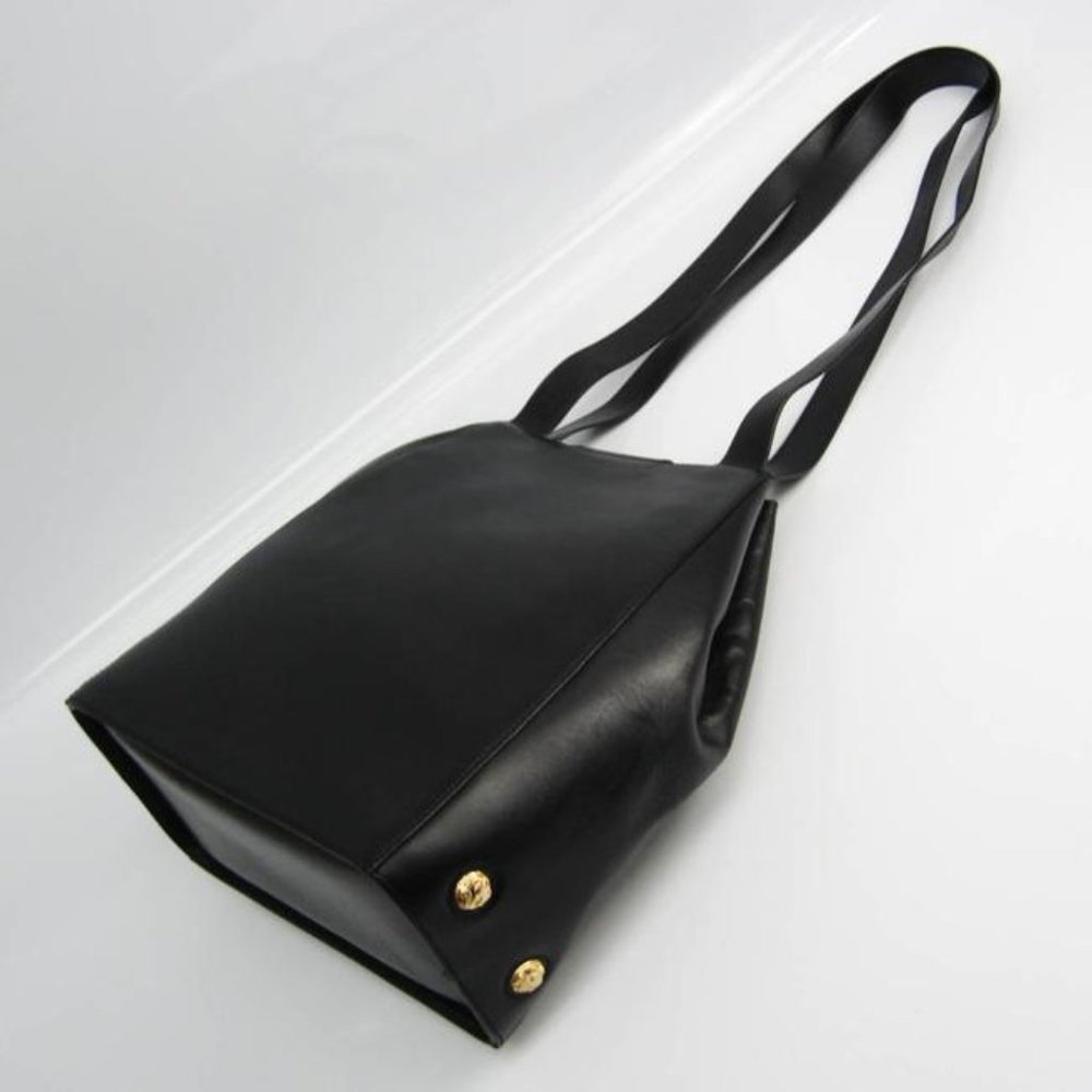 Salvatore Ferragamo DQ-21 5212 Gancini Black Bucket Leather Shoulder Bag dustbag - Picture 5 of 10